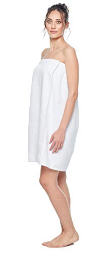 Arus Women's GOTS Certified Organic 100% Turkish Terry Cotton Adjustable Closure Bath Wrap