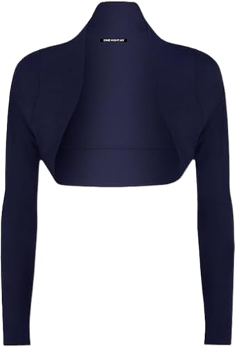 Image of Women's New Long Sleeve Bolero Shrug - Plain Open-Front Bolero Cardigan Top