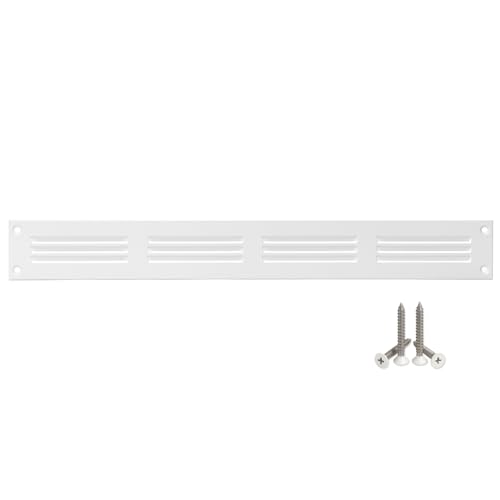 400x50mm Blanc Métal Grille de Ventilation - Grille D'aération avec Moustiquaire
