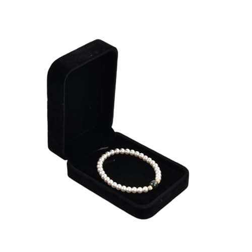 xianynow Pequeña Caja de Regalo para Joyas 7 x 10 x 4 CM, Caja de Terciopelo Negro para Collares, Elegante Soporte para Collares, Pulseras, Aniversario y Cumpleaños (Joyas no Incluidas)