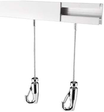 Adjustable Hidden Picture Hanging Rail - Concealed Track with 2 Steel Cables for Art, Gallery & Mirror Display - 300cm/117in Home Decor Solution