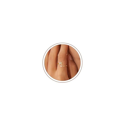 Image of Turandoss Initial Rings for Women Teen Girls, Adjustable Letter Jewelry