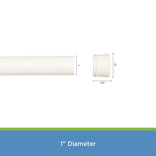 Kenney Twist & Fit No Tools Spring Tension Shower Curtain Rod, 36-63", Alabaster #TOP4