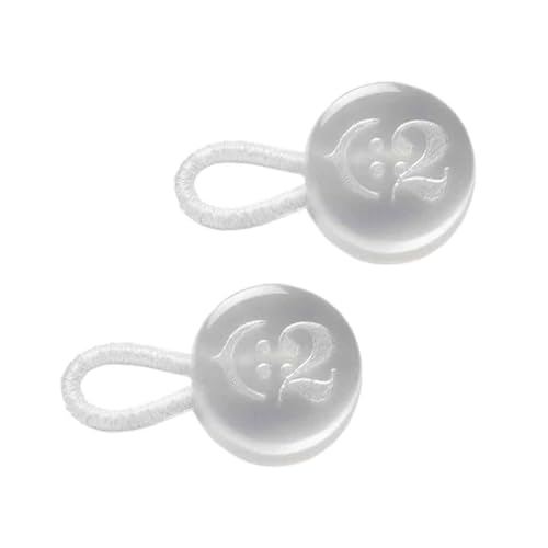 C2 Juego de 2 extensores para botones de cuello de camisa, tamaño mediano, blanco - Añade 2 tallas (2,25 cm) - Botones de 12,7 mm de diámetro (20L) - Extensiones para botones de cuello (Mediano)