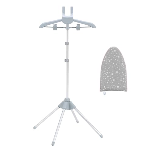 CINPIUK Garment Steamer Rack & Garment Ironing Glove for Steaming Clothes, Adjustable StandingGarment Hanger Handled Mini Ironing Board, Hanging Steamer Ironing Accessories for Clothes, Grey by CINPIUK - Used condition - US$16.27