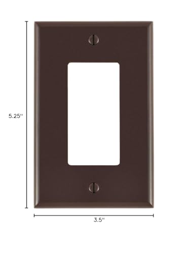 Image of Leviton 1-Gang Decora /GFCI Device Decora Wallplate, Midway Size, Thermoset, Device Mount, 80601, Brown