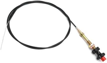 DUZFOREI 55204 1PC Control Cable, Locking Throttle Cable with 2-Inch Black Knob, 10 Feet Long, Suitable for Most Control Cables