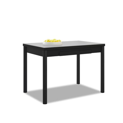 - Tavolo da cucina estensibile - Struttura nero piano laminato - Colore grigio - Ideale per piccoli spazi - Dimensioni: 90 x 50 cm - Estensibile: 140 x 50 cm