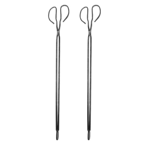 ARTSEWPLY Pinzas para Leña Alargadas de Hierro 50 CM Abrazadera Metálica para Carbón y Barbacoa Herramienta Práctica para Chimenea y Actividades al Aire Libre como Camping y Picnic