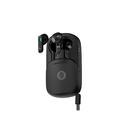 Image of Rapz BOOMPODS 3-in-1 Wireless Bluetooth v5.0 with 60 Hours Playtime with C-Type Fast Charging Port, Built-in LED Torch (Black)
