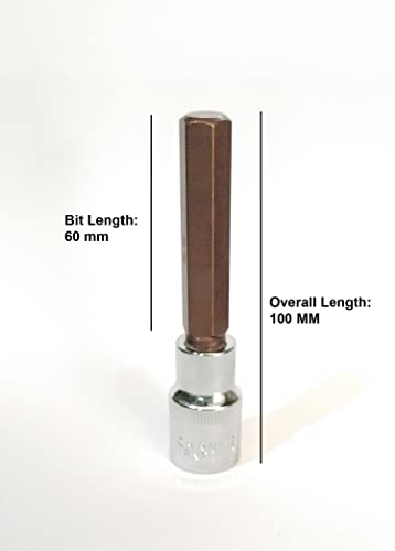 Image of CRV 1 /2 inch Drive 12 mm Long Allen Hex Bit Socket, Heavy Duty use, Workshop, Garages, Chrome Vanadium Steel, Rust Free Hardened and Tempered, Anti-Slip & Anti-Corrosion properties