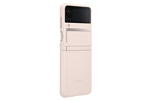 Image of Samsung Galaxy Z Flip4 Flap Leather Cover, Protective, Premium Luxury Phone Case with Slim Style Design, US Version, Peach
