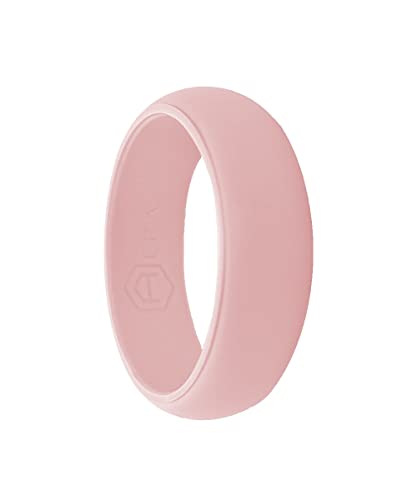 Aera Womens Silicone Wedding Band - Thin, Breathable, Classic Design Rubber Ring (Pink, 6) #TOP1