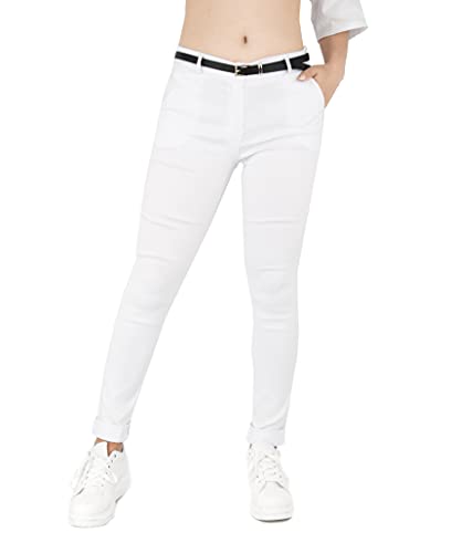  JOPHY & CO. Pantalone Donna Chino Tinta Unita (cod. 3008) (Bianco, L)