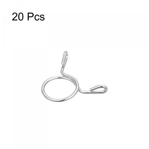 uxcell Fuel Line Hose Clips, 20pcs 16mm ID Fit 17.5-18mm OD Hose 304 Stainless Steel Water Pipe Air Tubing Spring Hose Clamps for Motorcycle Scooter