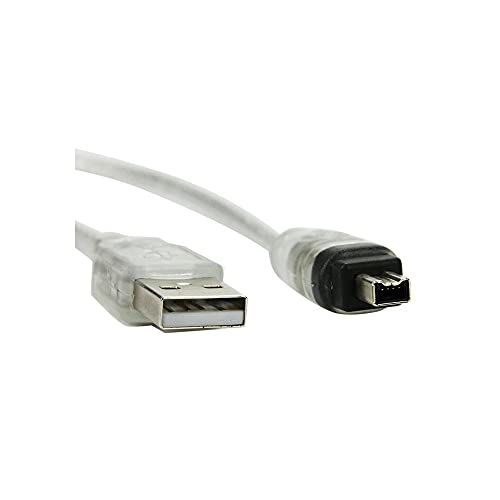 bzcemind 1M USB Macho a Firewire IEEE 1394 4 PIN Cable adaptador de adaptador de ileink Male FireWire 1394 Cable adecuado para Sony DCR TRV75E CABLE CABLE