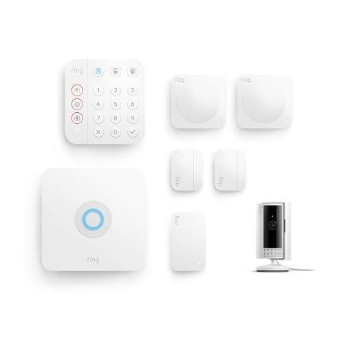 Ring Alarm Pack - M + Indoor Camera (2nd Gen) by Amazon | Smart home alarm security system with optional Assisted Monitoring - No long-term commitments | Works with Alexa