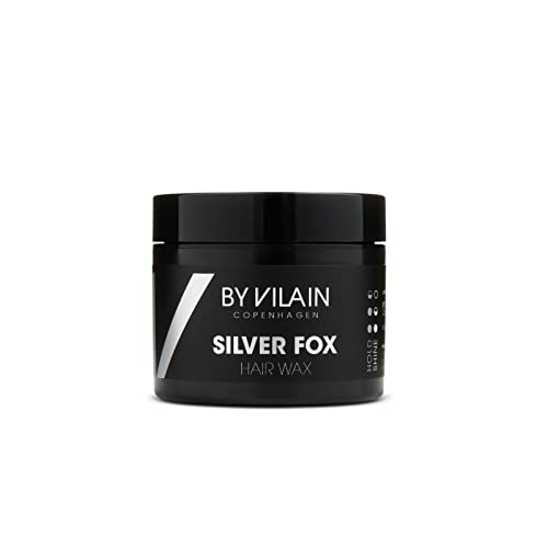 By Vilain Silver Fox Mud Wax - Super Strong Hold Medium Shine Clean Cut Look Long Lasting Hair Pomade Easy to Style for Fullness & Texture Smoothing & Slick Hair Molding Wax Paste Gel for Men 2.2oz
