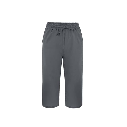 Women Linen Pants 2025 Summer High Waist Elastic Drawstring Straight Leg Lounge Pant Casual Loose Beach Trousers3