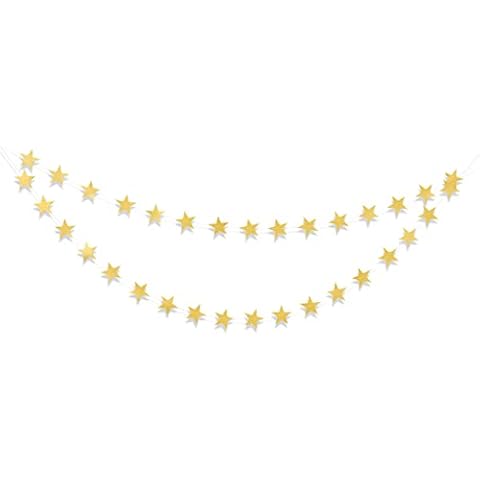Gold Star Twinkle Little Garland - Wedding Garland, Star Banner, First Birthday Banner, Gold Glitter, Gold Wedding Decor, Photo Props Cover