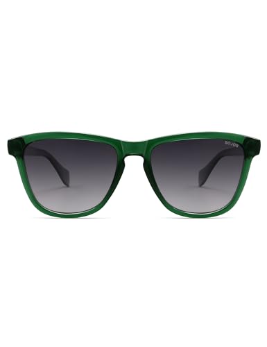Image of SOJOS Polarized Retro Large Rectangular Sunglasses BALEEN | UV400 Polarized Lightweight Durable Unisex Whale Tail Design