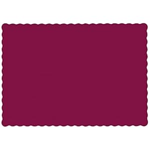 Hoffmaster 310524 Paper Placemat, 13-1/2″ Length x 9-1/2″ Width, Scalloped Edge, Burgundy (Case of 1000)