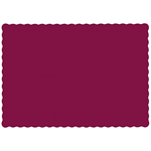 Hoffmaster 310524 Paper Placemat, 13-1/2″ Length x 9-1/2″ Width, Scalloped Edge, Burgundy (Case of 1000)