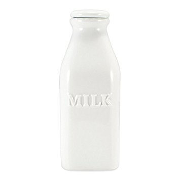 White Porcelain 1-Quart Milk Bottle by Everyday White