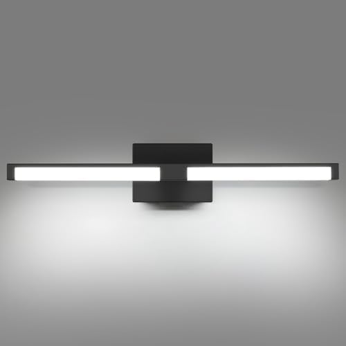 OKELI 24 inch LED Black Vanity Light - Dimmable - 5CCT - Modern Bathroom Light Fixtures Over Mirror 16W 6000k