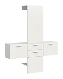 xonox.home Garderobe Vaga X7GA9G07 Garderobenkombination Garderoben-Set in weiß Melamin, ca. 156x190x36 cm