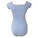 ROYAL SMEELA Women's Off-Shoulder Dance Leotards - Short Sleeve Ballet Costumes for Dance & Fitness Grey Blue