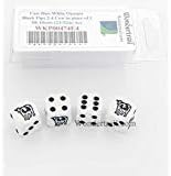 Wondertrail Cow Dice D6 White Opaque with Black Pips 18mm (23/32in) Set of 4 Dice WKP00474E4