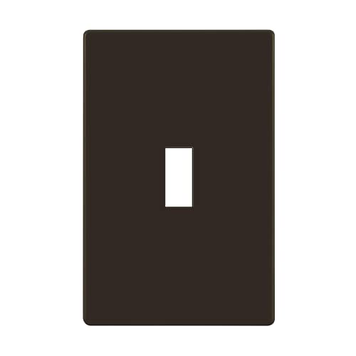 Image of ENERLITES Screwless Toggle Switch Wall Plate, Child Safe Light Switch Cover, Standard Size 1-Gang 4.68 inch x 2.93 inch, Unbreakable Polycarbonate Thermoplastic, UL Listed, SI8811-BR, Glossy, Brown