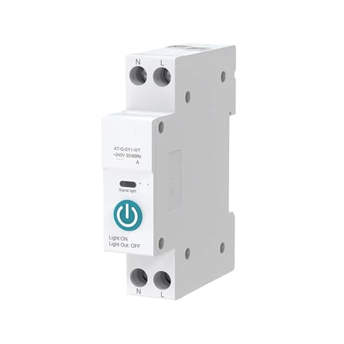 Disyuntor inteligente 20A para carril DIN con control remoto wifi modelo at-Q-SY1