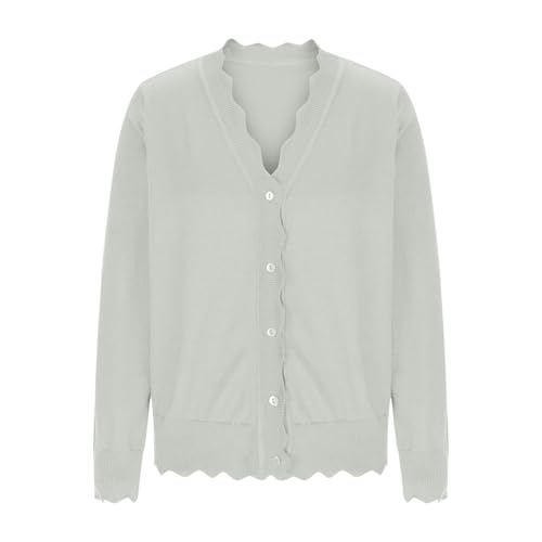 Women's Cardigan Sweater V Neck Lightweight Button Front Knit Tops - image 4
