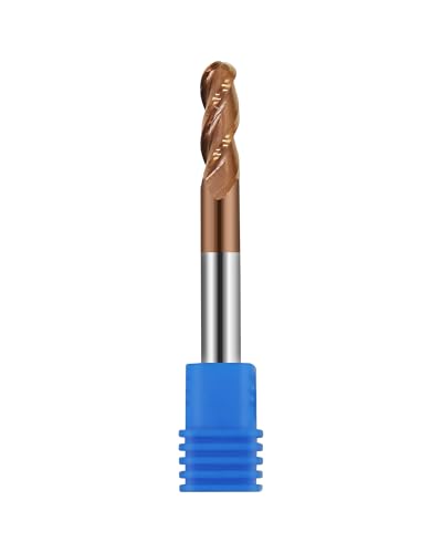 Image of 1 /4in Ball Nose Solid Carbide End Mill for Aluminum,37 Degree Helix,3 Flute,ZRN Coated Bits Tool for Aluminum and Other Non-Ferrous Materials