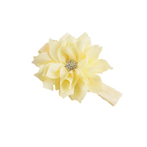 Lovely Girl Baby Headbands hair decorations.(LK1-Ivory+Yellow)3