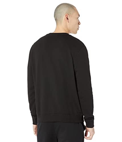 Hugo Herren Regular Fit Square Logo Jersey Sweatshirt Pullover, Rabenschwarz, Medium – Ansicht 2