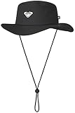 Roxy Women's Pudding Party Safari Boonie Super Lightweight Sun Hat with Drawcord, Anthracite, Small-Medium