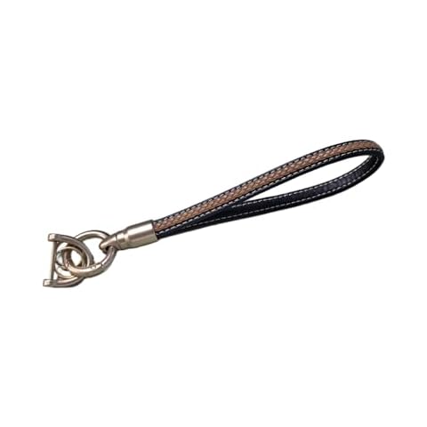 Hamdecro Microfiber Leather Wristlet Keychain, Wrist Lanyard Wristlet Keychain Universal Key Holder for Men and Women, Brown & Black Cover