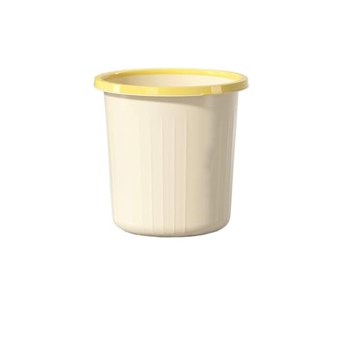 Caneca de basura plástica redonda sin tapa Beige