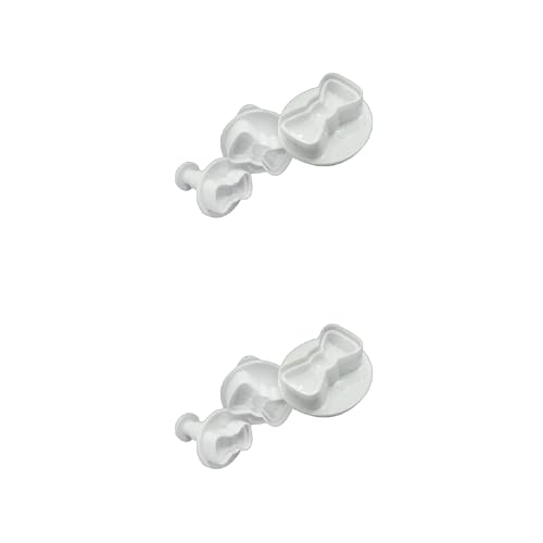 KACCDE Juego de 3 moldes para fondant, con forma de lazo, para fondant, galletas, resina, silicona, cera única, en forma de corazón, cuadrado, redondo, chocolate de Pascua para tartas