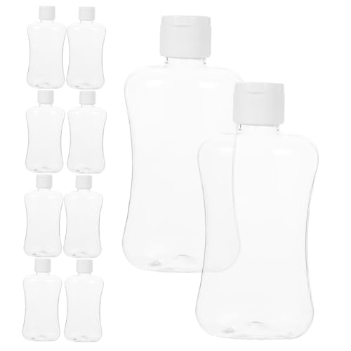 10個フリップトップシャンプーボトル空のプラスチックボトルエンプティサンプルボトルエンプティシャンプーボトルコンディショナーボトルメイクアップスクイーズボトル詰め替えシャンプー容器