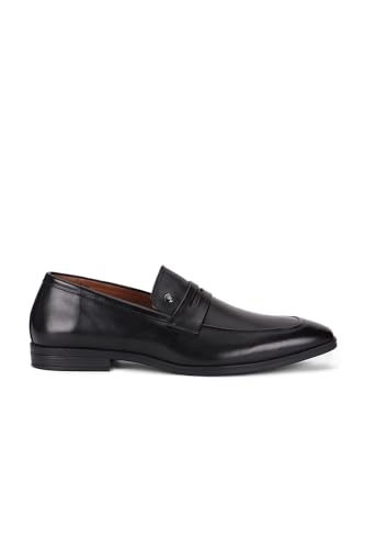 Image of Louis Philippe Men Premium Leather Breathable Lining Material Anti Slip with Heel TPR Sole Formal Slip-on Shoes