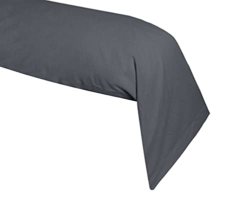 Lovely Casa T34820010 Alicia Taie de Traversin Coton Anthracite 185 x 45 cm