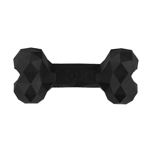 Culinavog Giocattolo Masticabile per Cani, Osso di Gomma, Osso Robusto in Gomma Naturale, Masticatori Aggressivi Cura Dentale Giocattolo da Masticare Interattivo per Cani Peso Massimo 30 Kg (Nero, M)