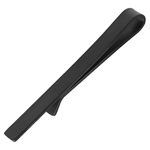 Xrkuu Tie Clip for Men, Matte Black Tie Clip Tie Pins for Men, Classic Simple Stainless Steel Tie Bar Tie Pin for Wedding Anniversary Business and Daily Life Cover