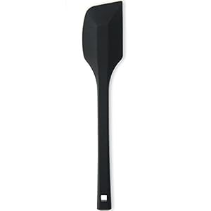 Nagao Tsubamesanjo Silicone Heat Resistant Rubber Spatula, Large, Black, Integrated Mold, Cooking, Confectionery, Made in Japan