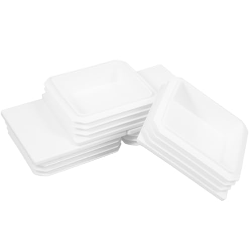 LOORGVEL Zaunpfostenkappen Kunststoff 4 Stück Weiß 10x10cm Quadratisch Ersatzkappen für Garten und Warnpfosten Rohrschutz