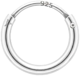 Parnika (Formerly MJ Small Size Piercing Hoop Silver Ball Nose Ring Nose Pin Silver Nath in Pure 92.5 Sterling Silver for Girls/Women | Gift For Her |
